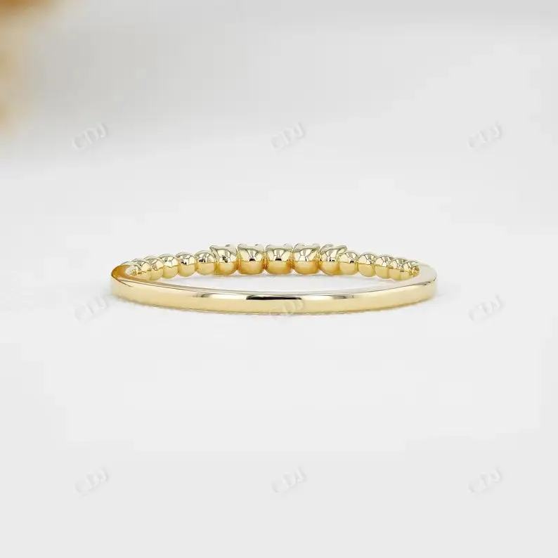 0.07CTW Lab Grown Diamond Thin Beaded Stackable Ring Band