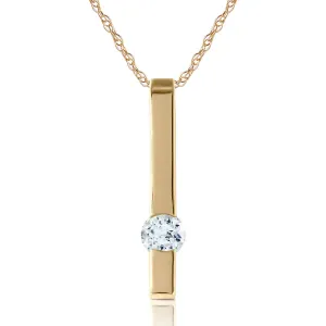 0.25 Carat 14K Solid Yellow Gold Raise The Bar Aquamarine Necklace