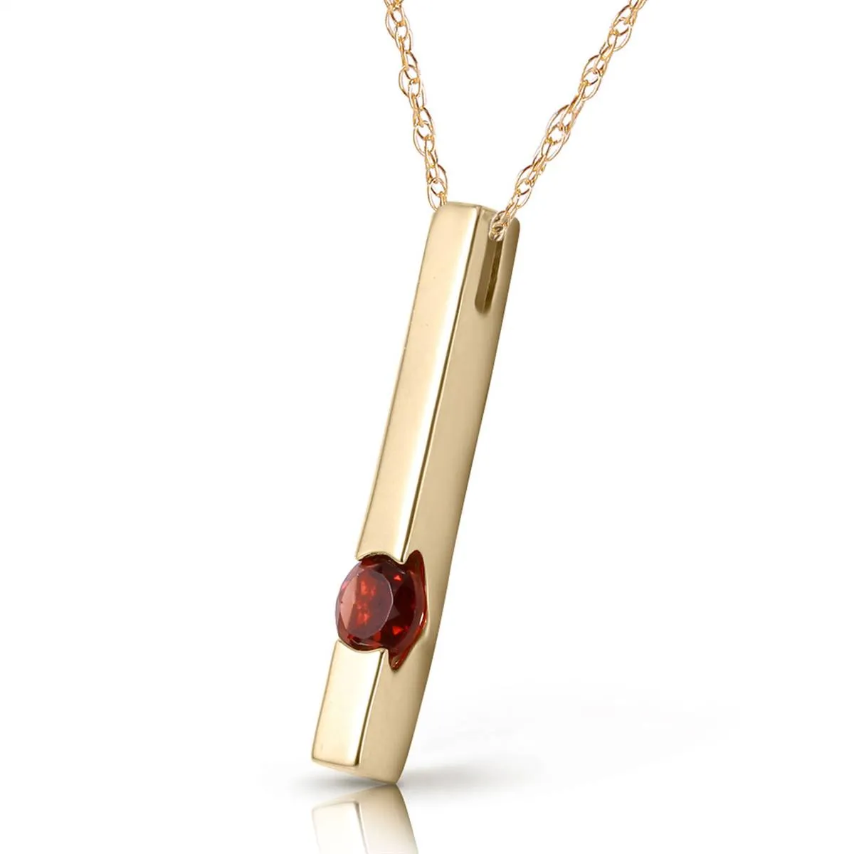 0.25 Carat 14K Solid Yellow Gold Thunder Garnet Necklace