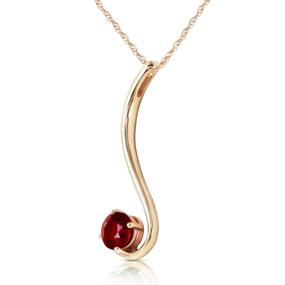 0.55 Carat 14K Solid Yellow Gold Love About Love Garnet Necklace