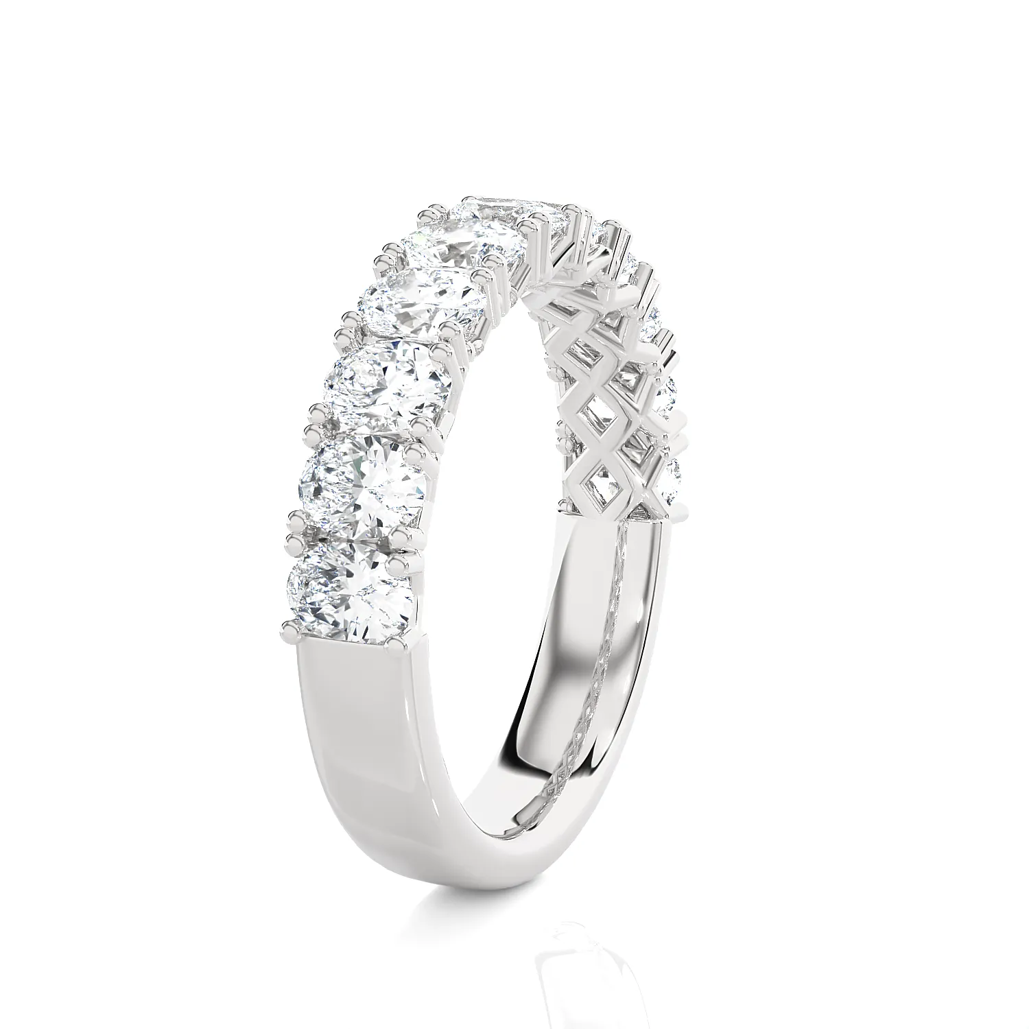 1 5/8 ctw Oval Lab Grown Diamond Anniversary Ring