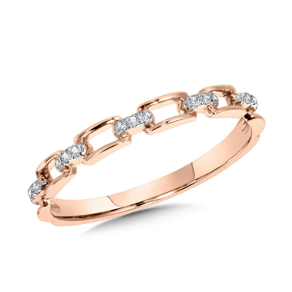 10K ROSE GOLD LINK-N-LOVE PAPERCLIP-STYLE STACKABLE BAND