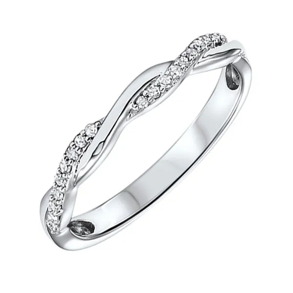 10KT White Gold & Diamond Stackable Fashion Ring   - 1/10 ctw