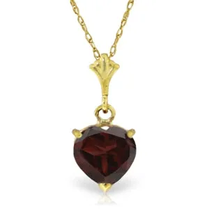 1.15 Carat 14K Solid Yellow Gold Heritage Garnet Necklace