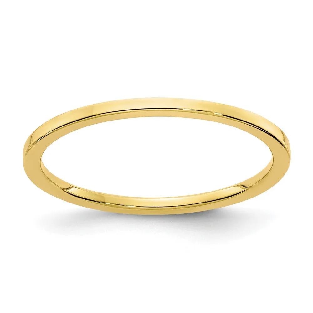 1.2mm 10k Yellow Gold Polished Flat Stackable Band