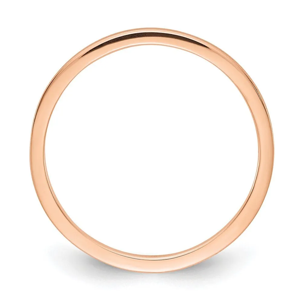 1.2mm 14k Rose Gold Flat Satin Stackable Band