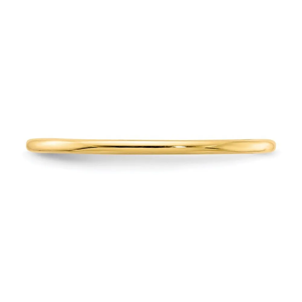 1.2mm 14k Yellow Gold Polished Half Round Stackable Band