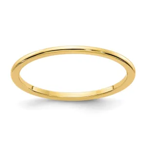 1.2mm 14k Yellow Gold Polished Half Round Stackable Band