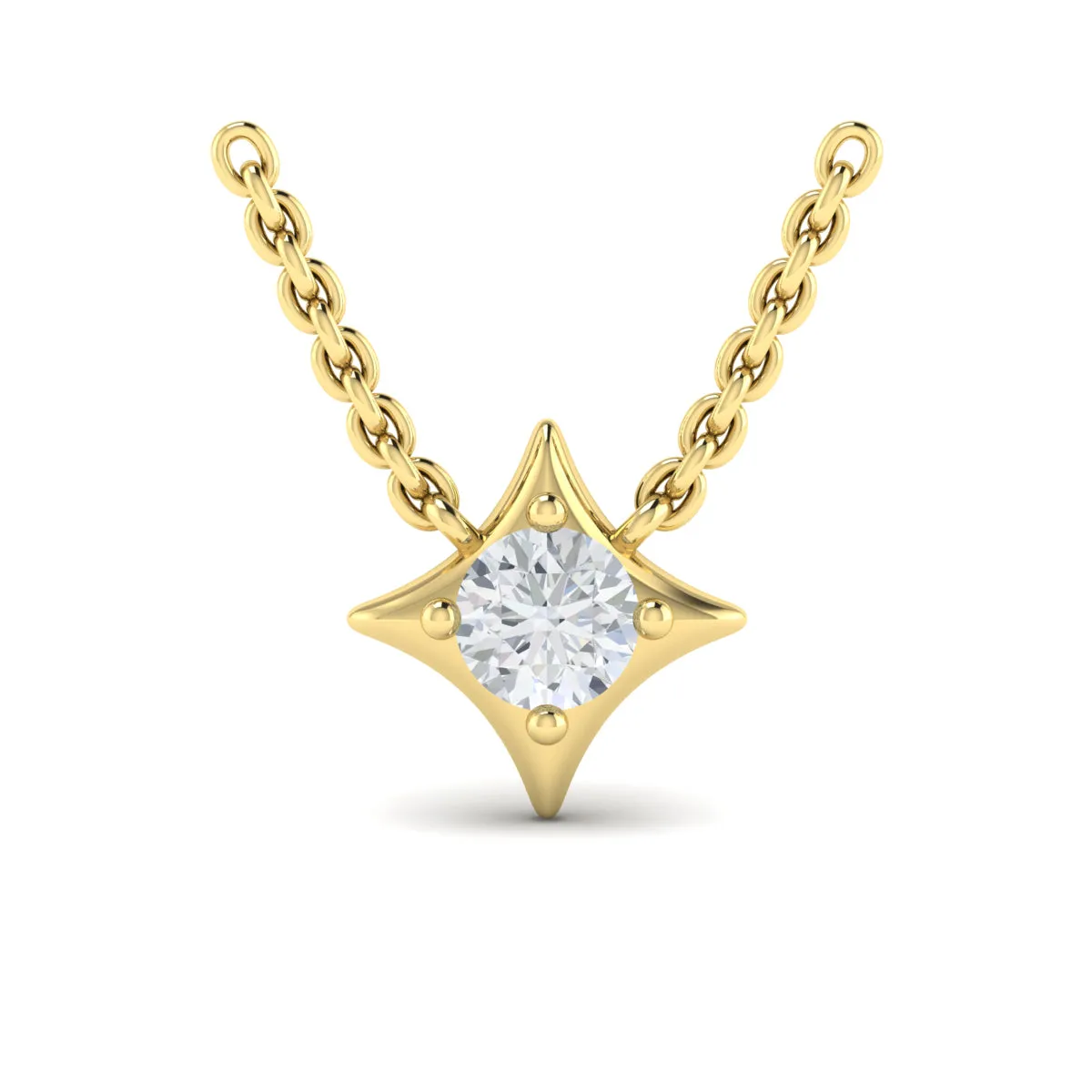 14 Karat Yellow Diamond Pendant/Necklace | 0.26 carats total weight