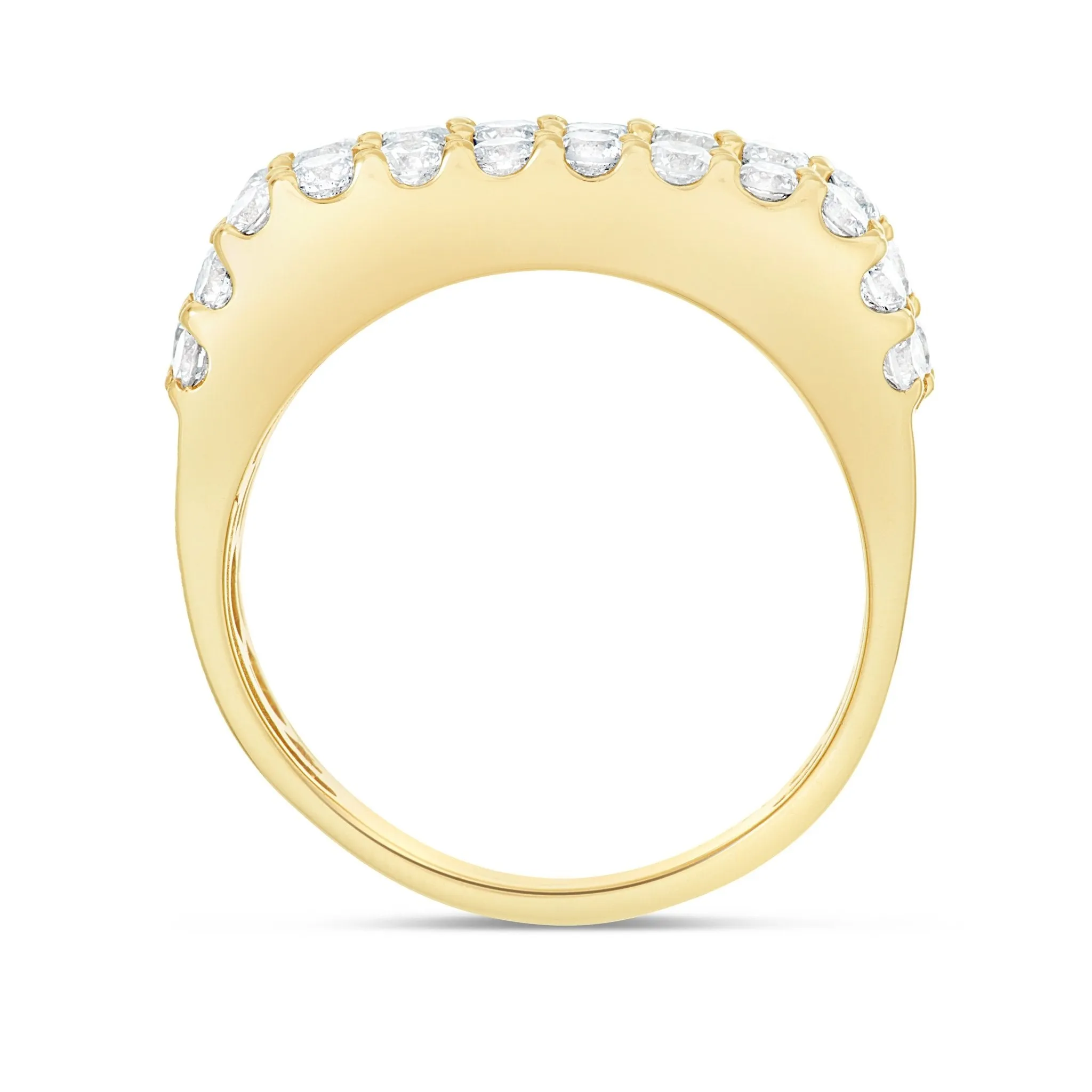 14K Gold 4.12ct Baguette Diamond Half Eternity Statement Ring