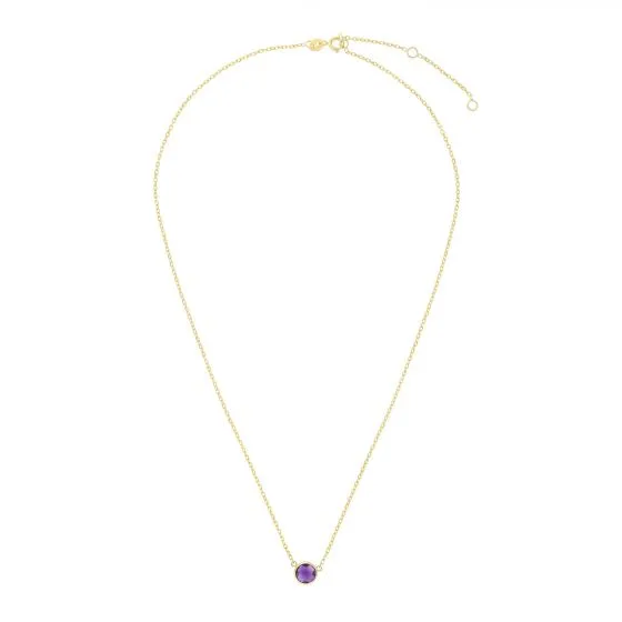 14K Gold & Gemstone Solitaire Necklace