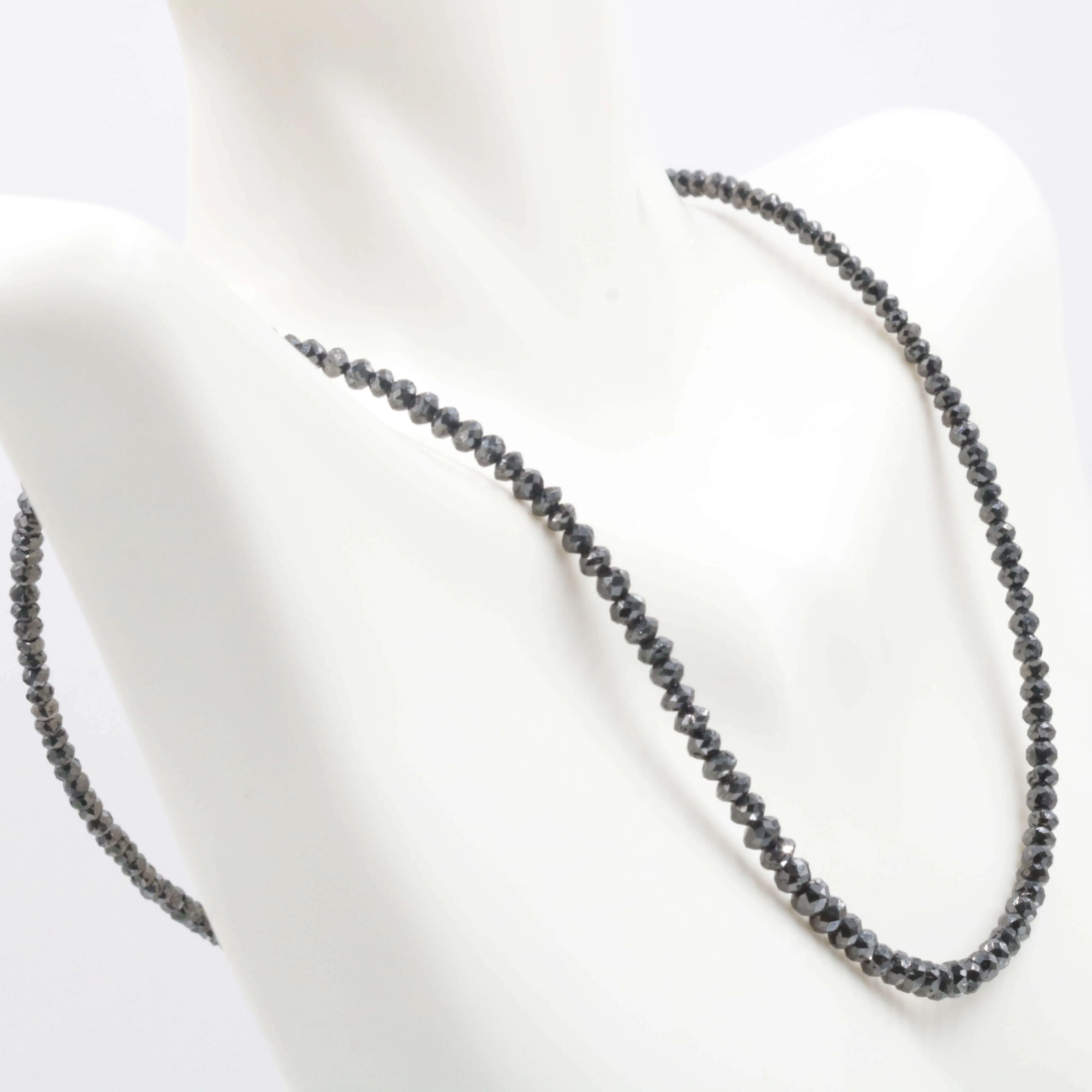 14K Gold Plated Natural Black Diamond Faceted Beador April Beads Necklace Black Diamond Necklace for Women Natural Black Diamond SKU: 6141197