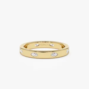 14k Marquise Shaped Full Eternity Flush Setting Diamond Band