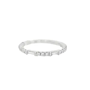 14K White Gold 0.31ct Diamond Stackable Women's Wedding Band