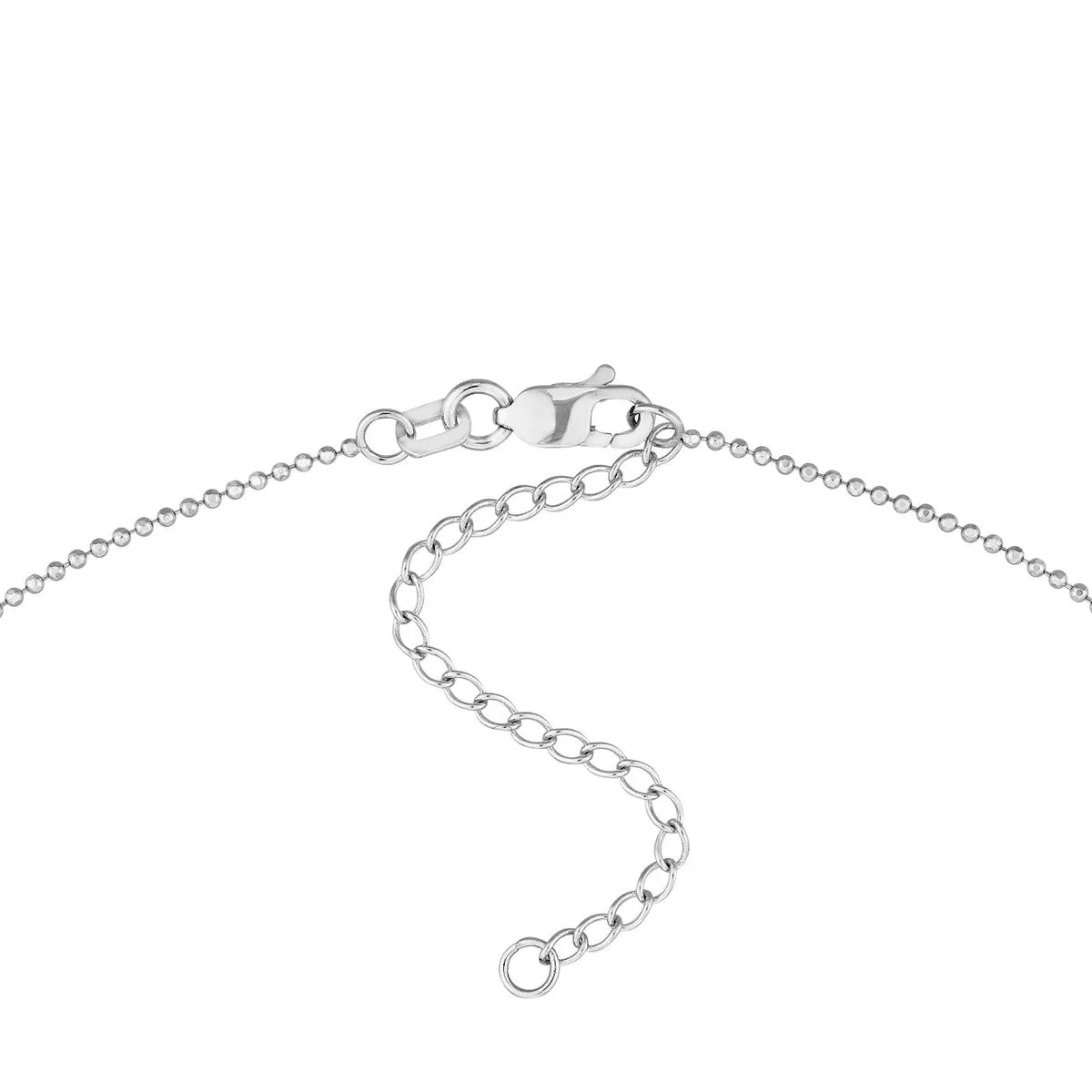 14k White Gold Diamond Drops Necklace on D/C Bead Chain