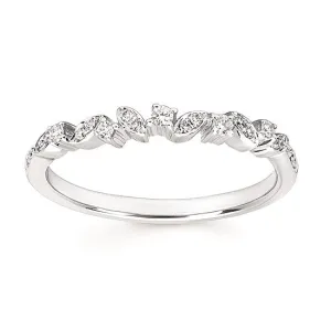 14K White Gold Diamond Wedding Band .10CTW