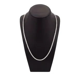 14K White Gold Tennis Necklace - 12.70ct