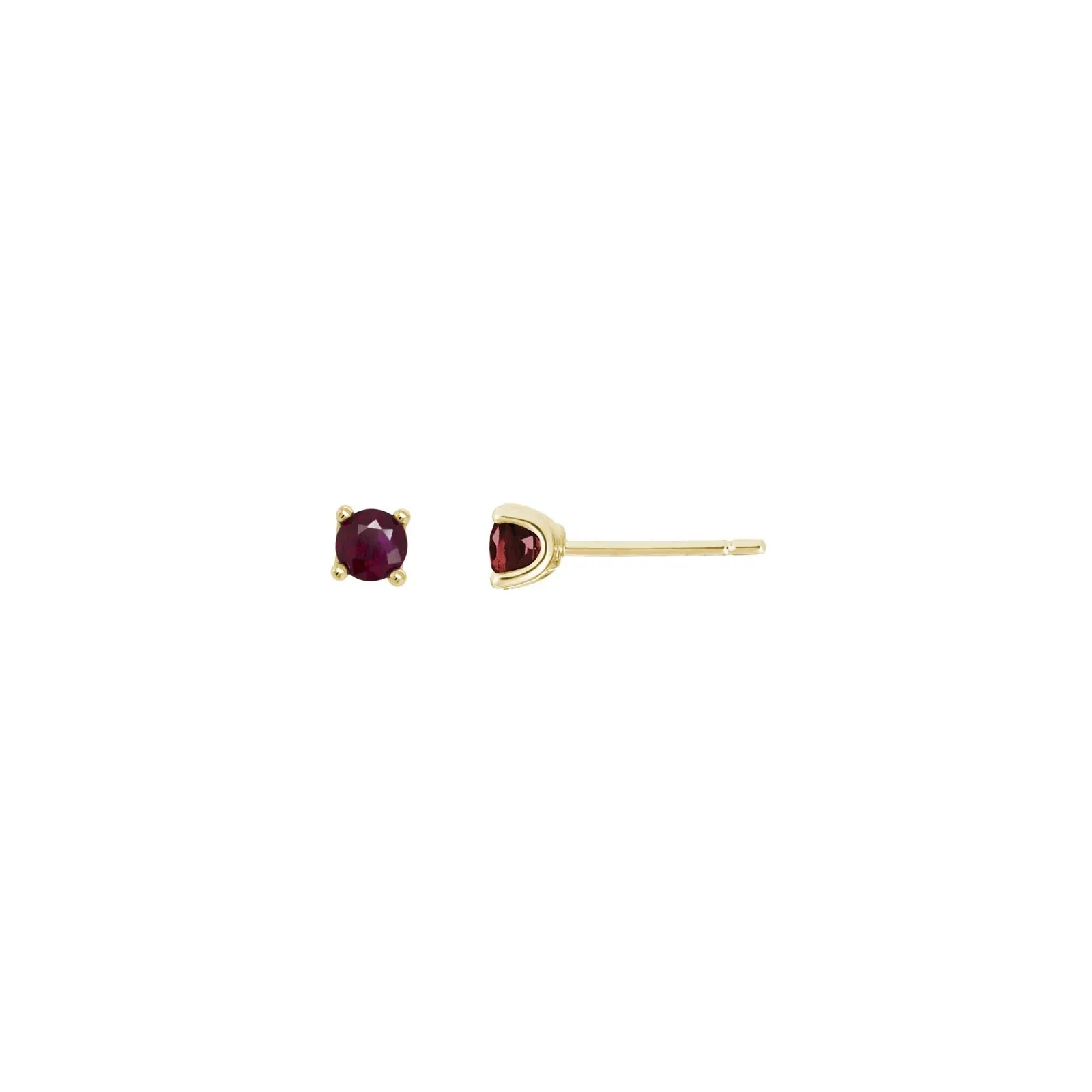 14K Yellow Gold Ruby Earring