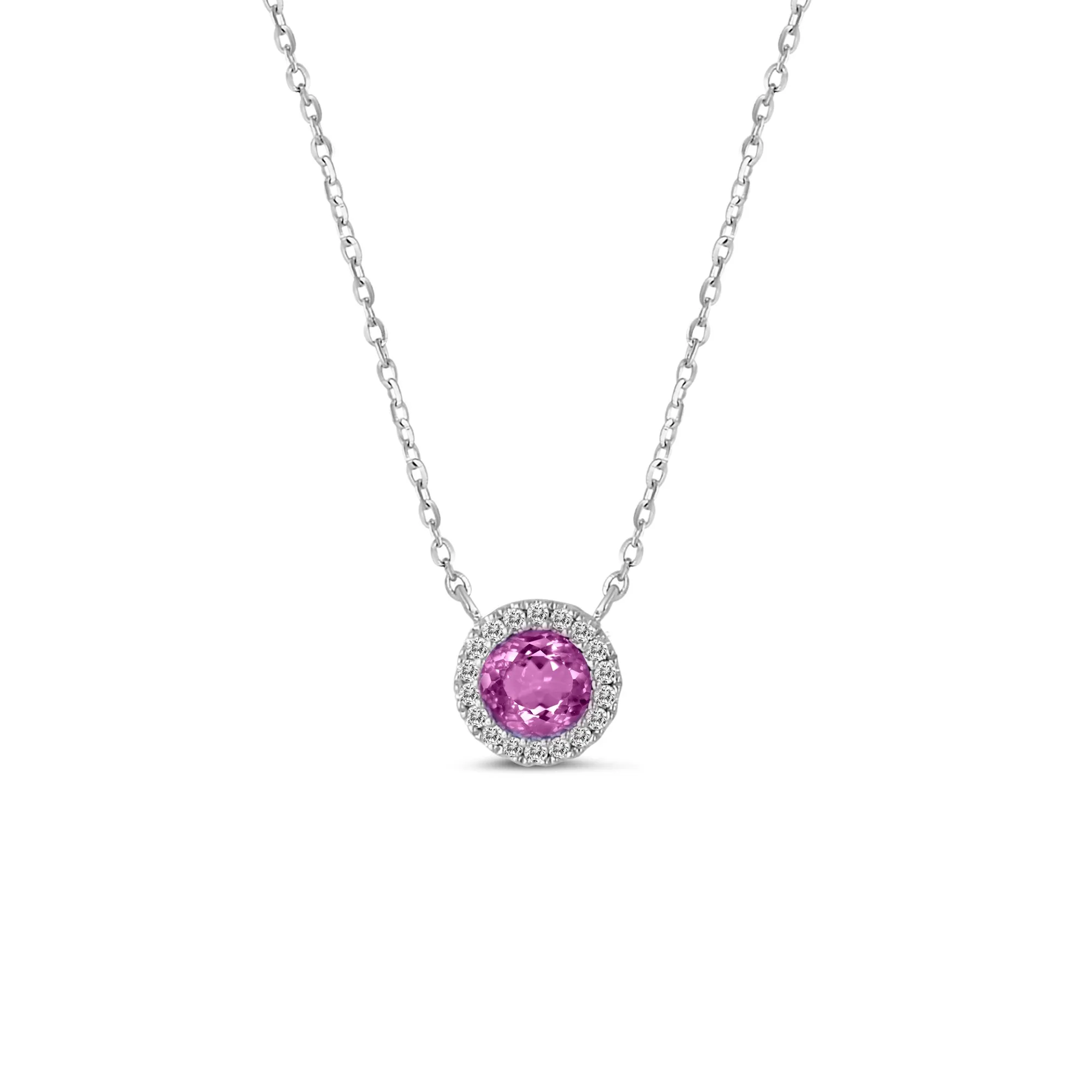 14KW 18D0.10CT,1AM0.31CT,ROUND DIAMOND/AMETHYST NK (118N402276W14AM1)