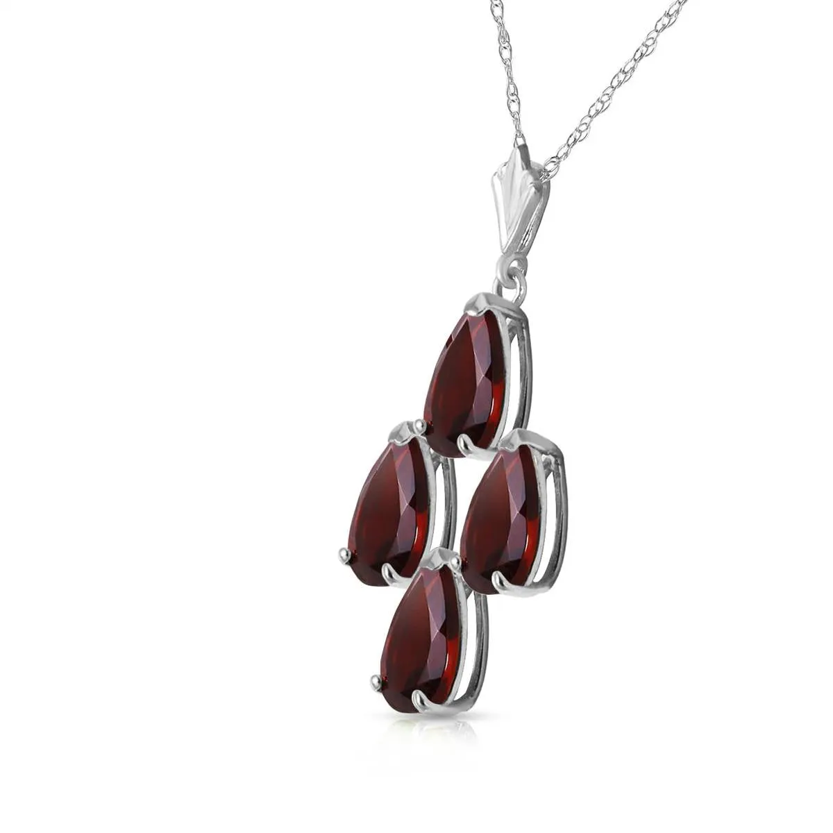 1.5 Carat 14K Solid White Gold Night Out Garnet Necklace