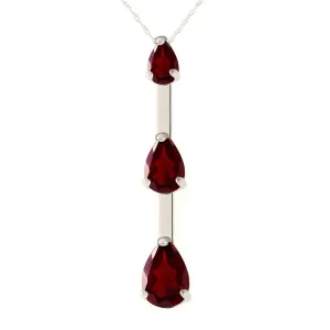 1.71 Carat 14K Solid White Gold Necklace Natural Garnet