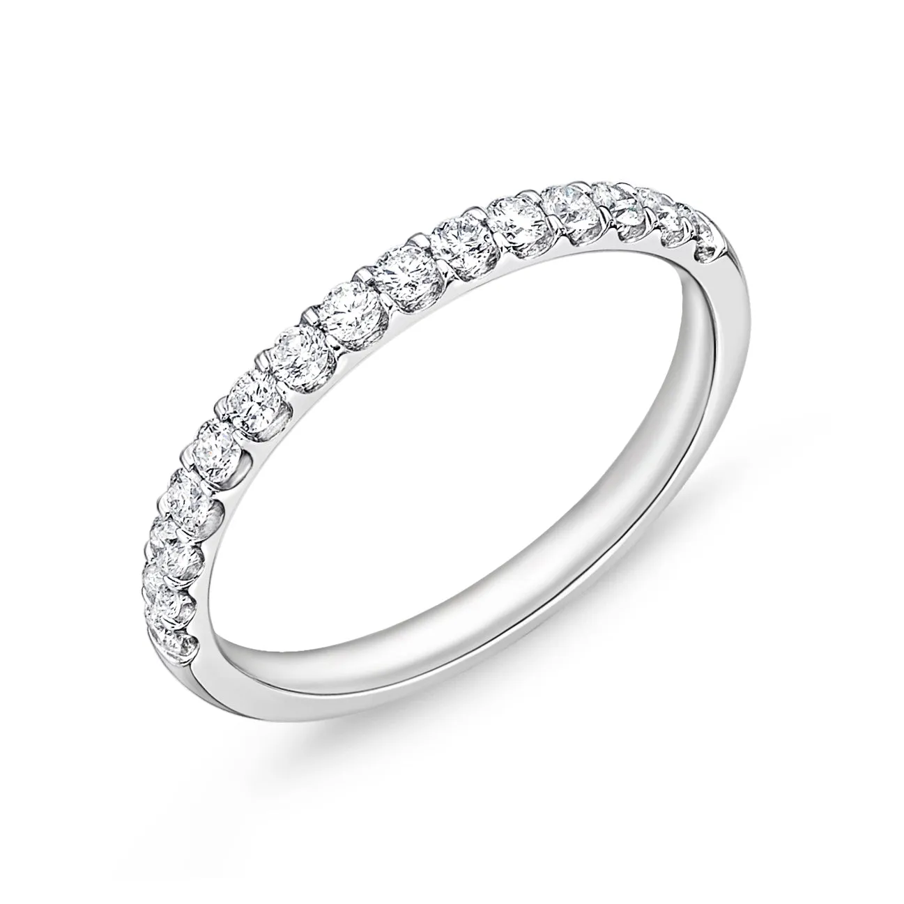 18K WHITE GOLD ODESSA HALF ROUND DIAMOND BAND .33CT