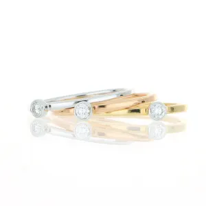 18k Yellow, White and Rose Gold Stackable Ring Set