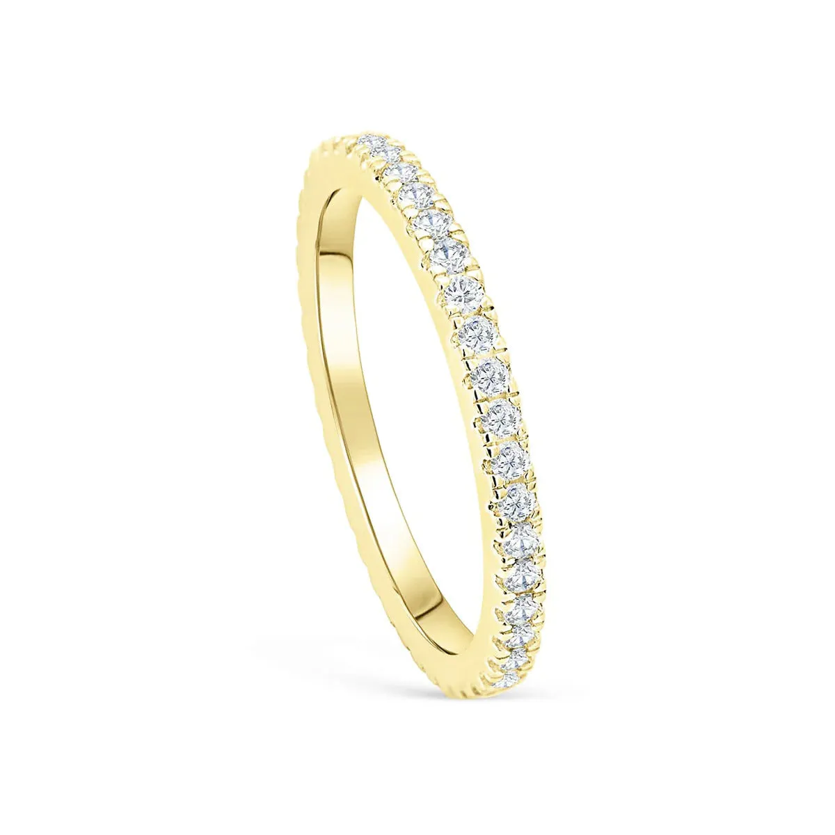 2mm Pave Full Eternity Band Ring - Gold