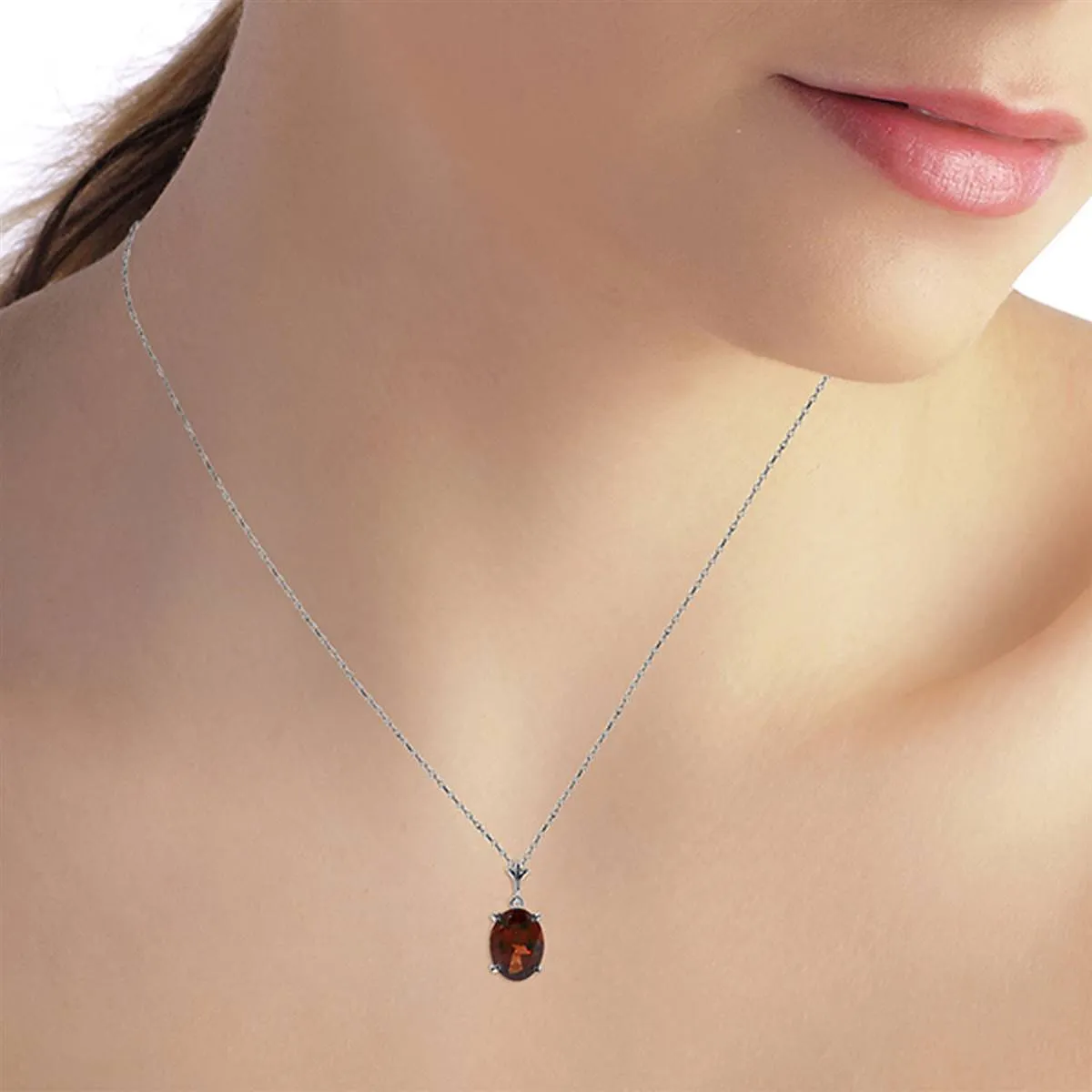 3.12 Carat 14K Solid White Gold Day Will Come Garnet Necklace