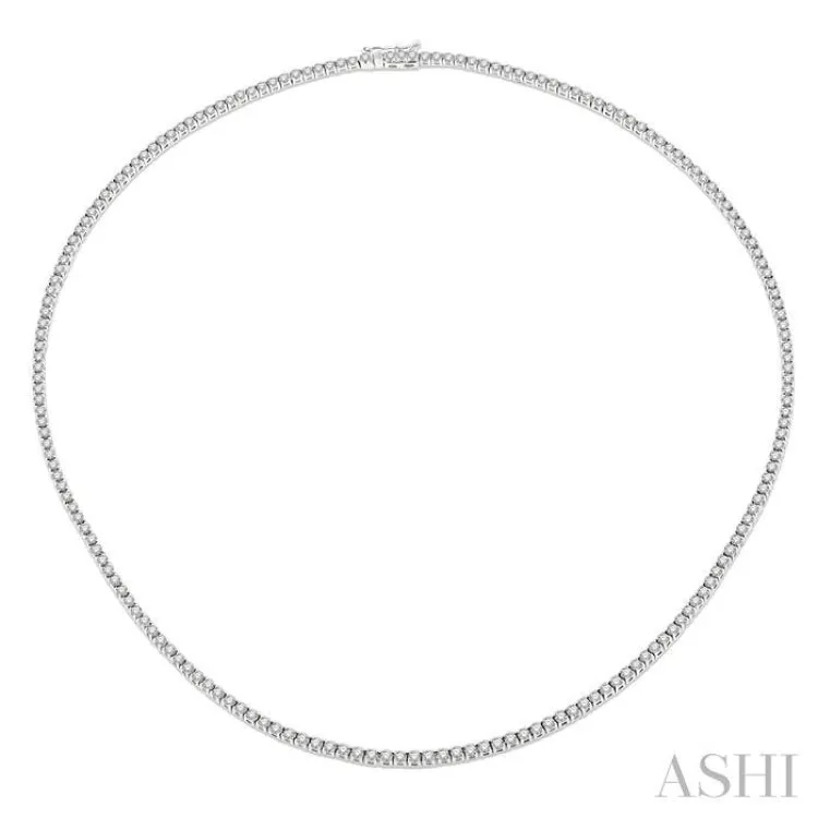 5 ctw Round Cut Diamond Tennis Necklace in 14K White Gold