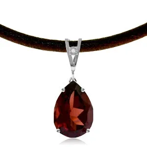 6.01 Carat 14K Solid White Gold Everlasting Garnet Diamond Necklace