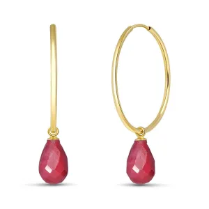 6.6 Carat 14K Solid Yellow Gold Margherita Ruby Earrings