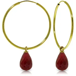 6.6 Carat 14K Solid Yellow Gold Margherita Ruby Earrings