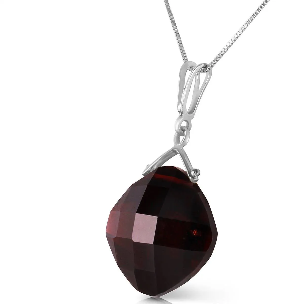 8.75 Carat 14K Solid White Gold Fall Into Place Garnet Necklace