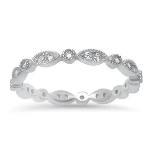 925 Sterling Silver Stackable Ring - All Seeing Eyes With CZ