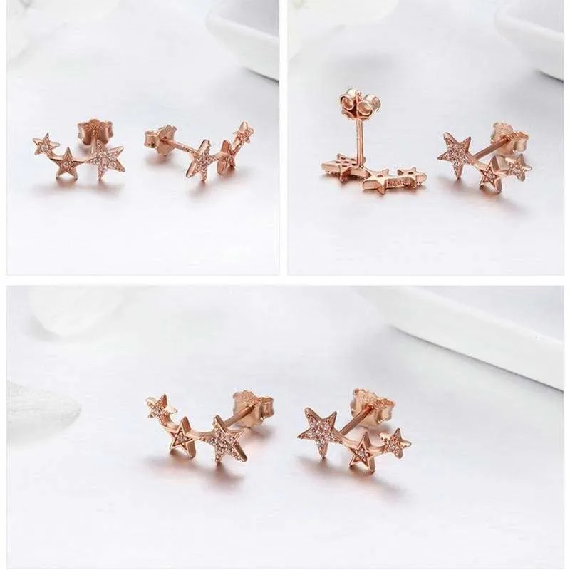 925 Sterling Silver Star Stud Earrings