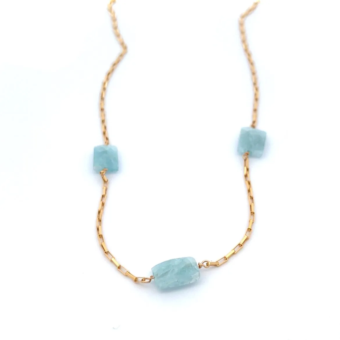 aegean - aquamarine triplet necklace