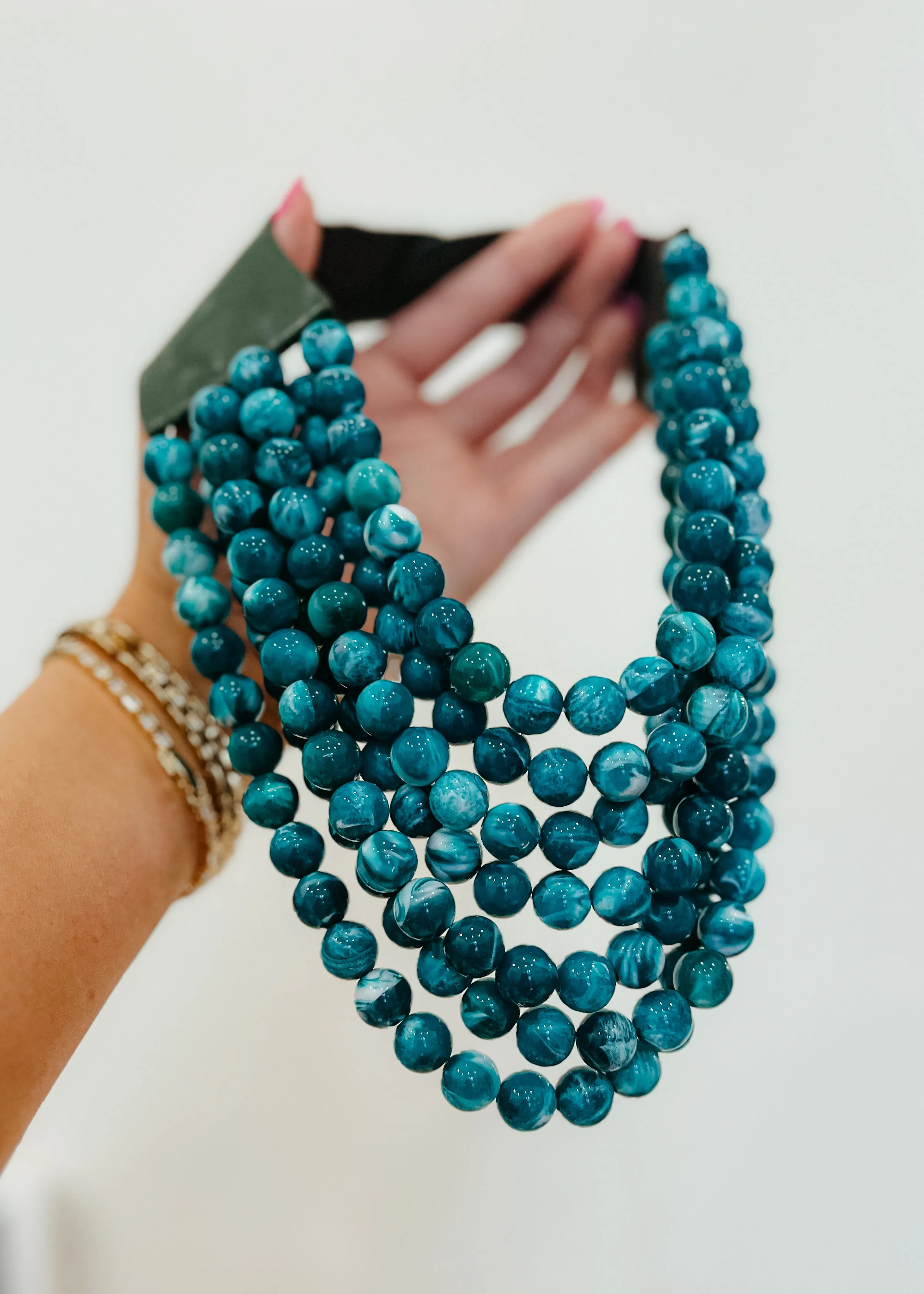 Agate Ball Beaded Necklace