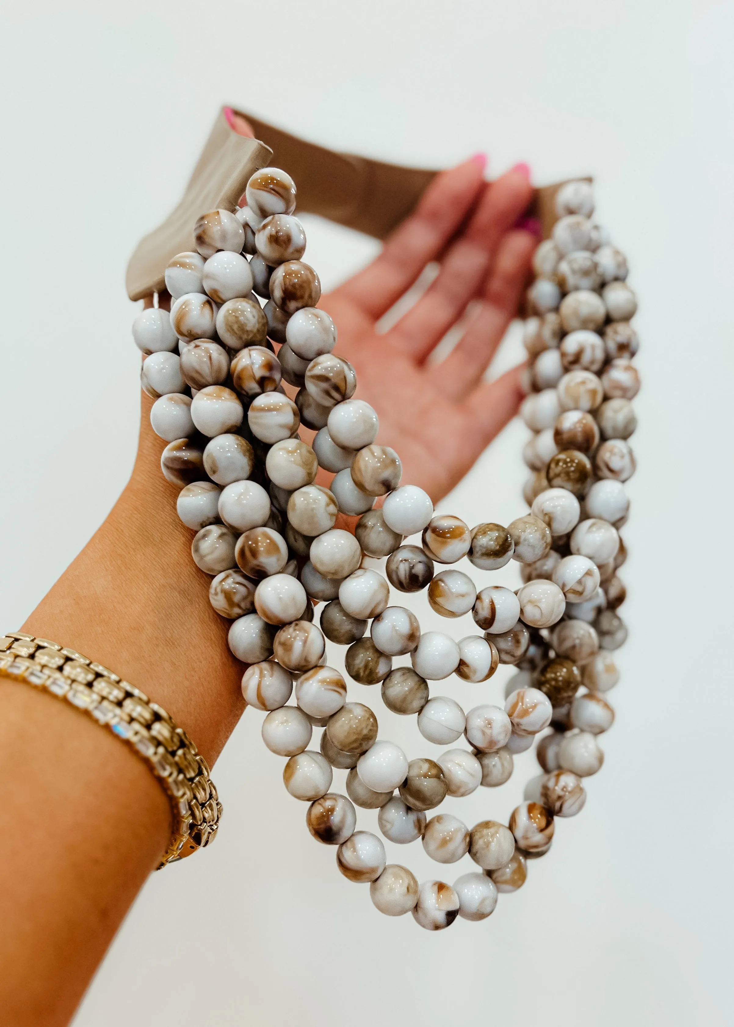 Agate Ball Beaded Necklace