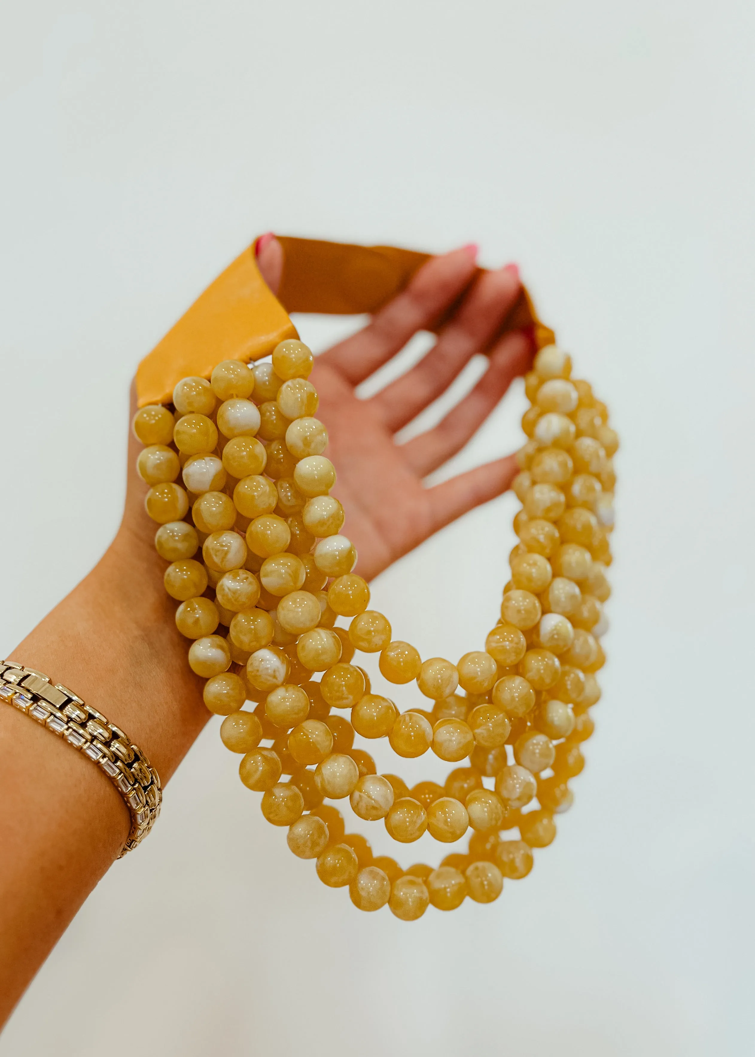 Agate Ball Beaded Necklace