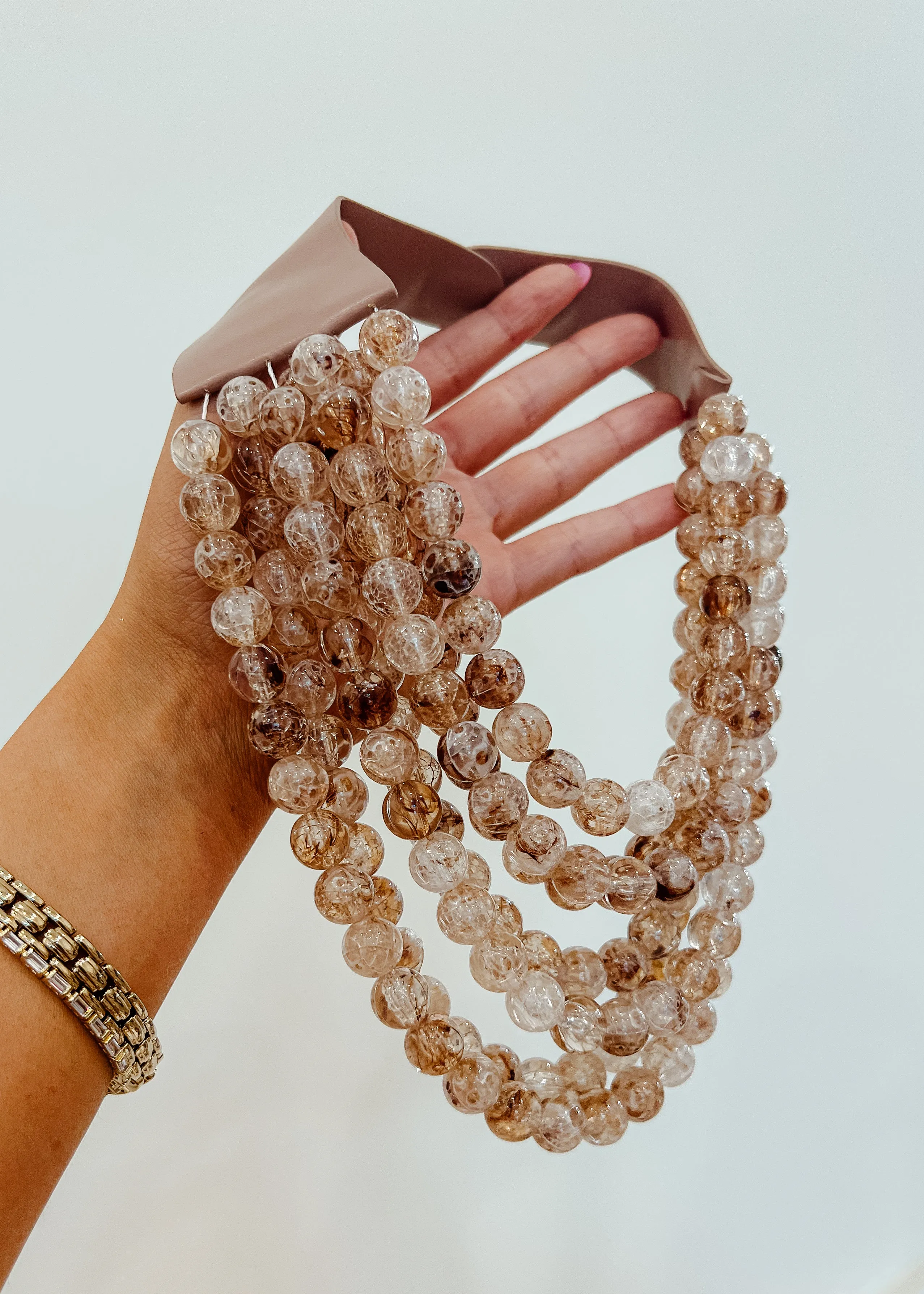 Agate Ball Beaded Necklace