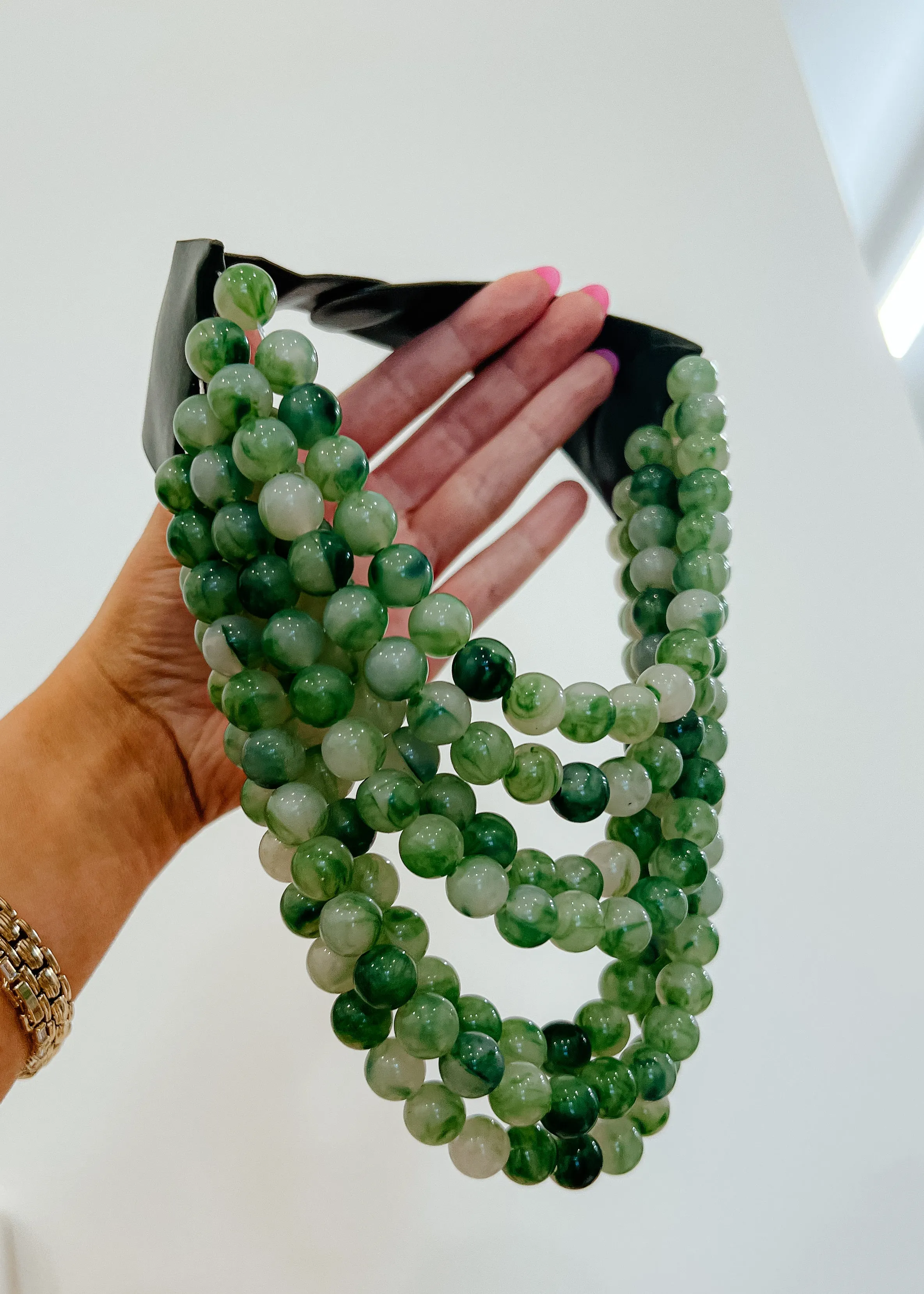 Agate Ball Beaded Necklace