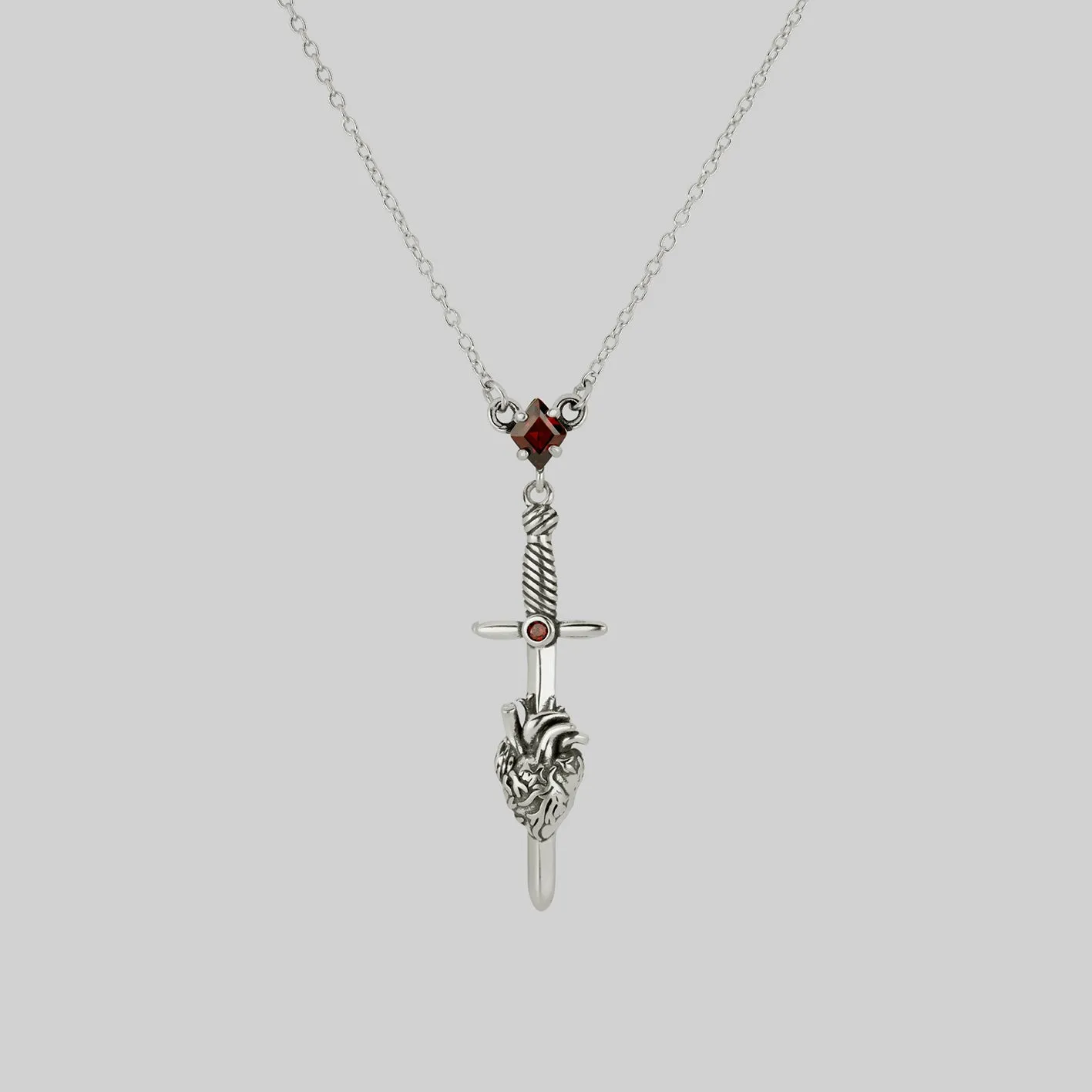 ALL MY HEART. Sword & Heart Necklace - Silver