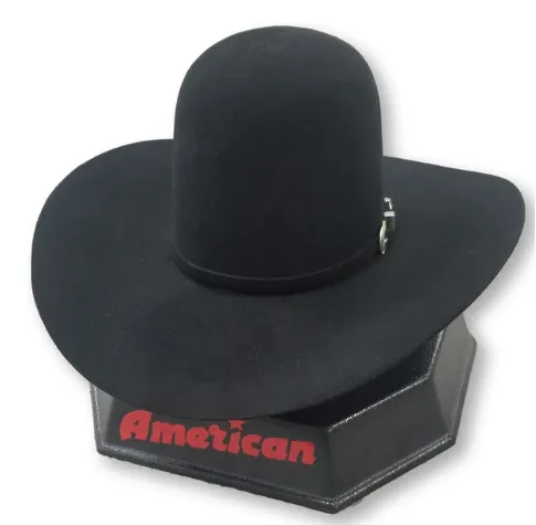 American Hat Company - Open Crown - 7X Black Extra Tall Crown