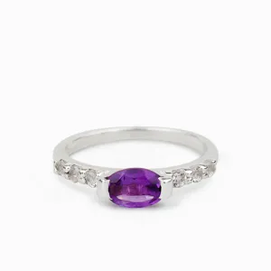 Amethyst and White Topaz Ring