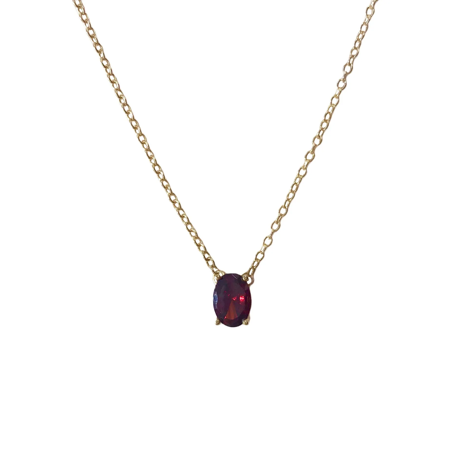 Amy Oval Birthstone Necklace