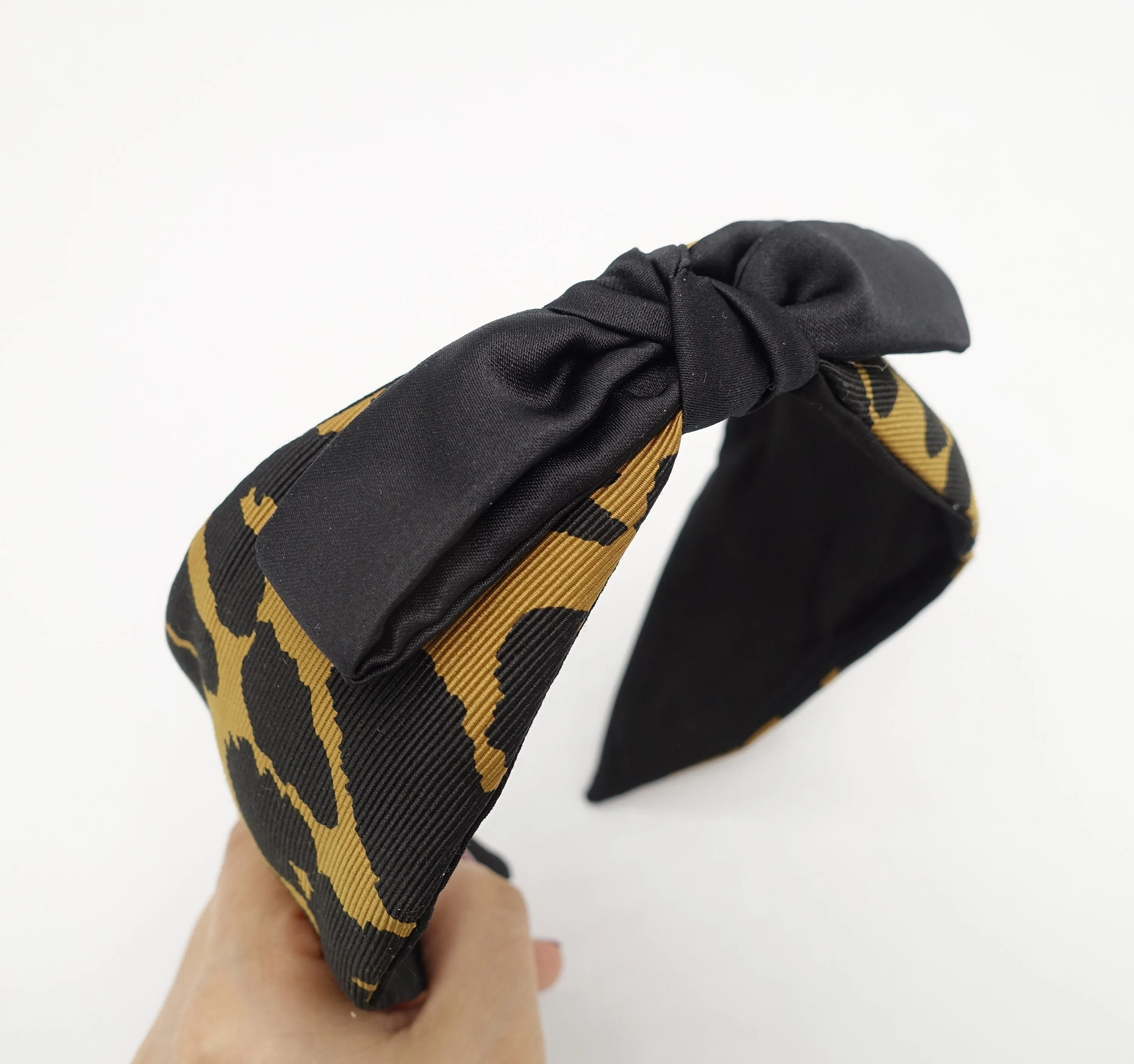 animal print grosgrain bow knot headband hair accessory for women