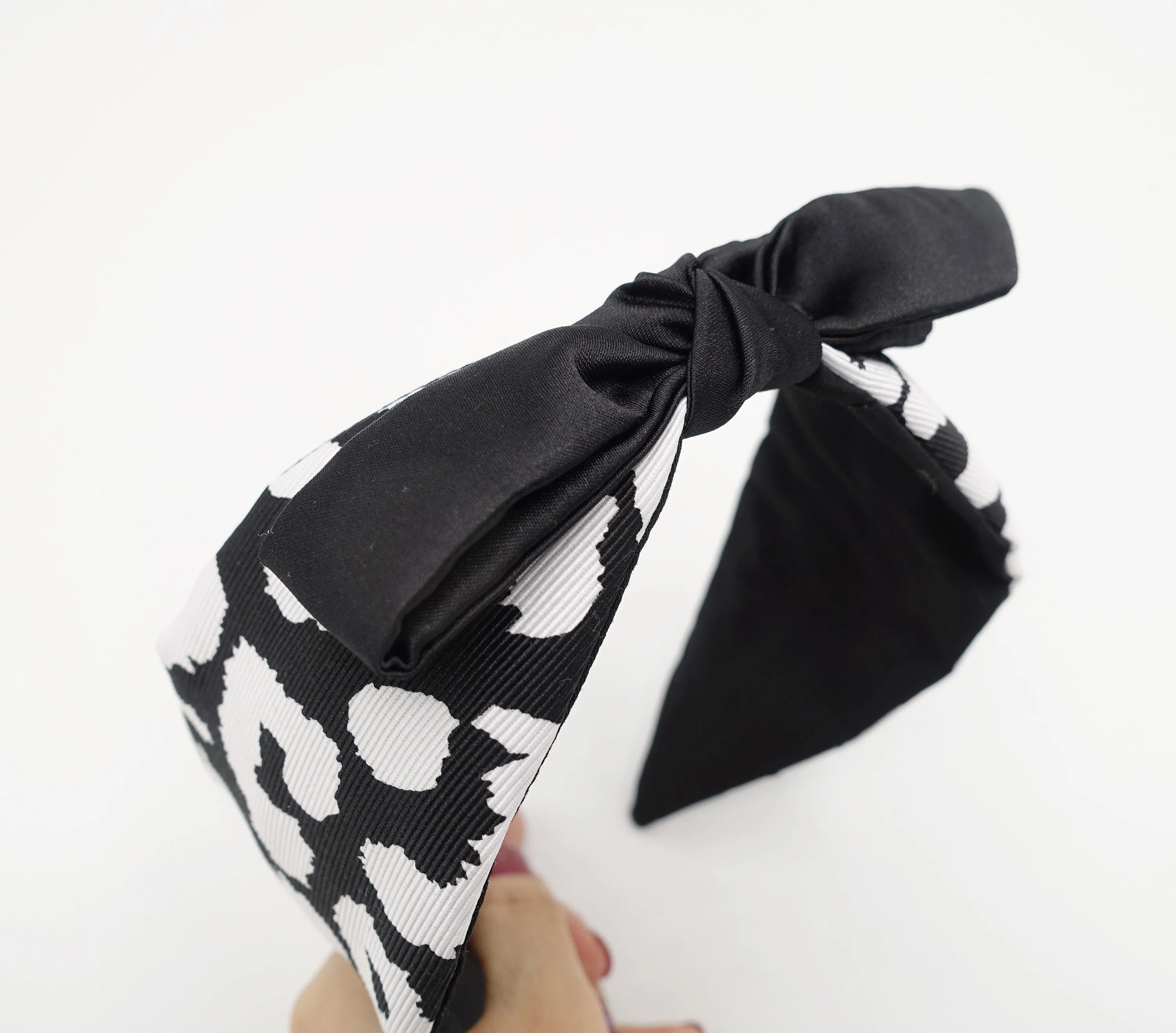 animal print grosgrain bow knot headband hair accessory for women