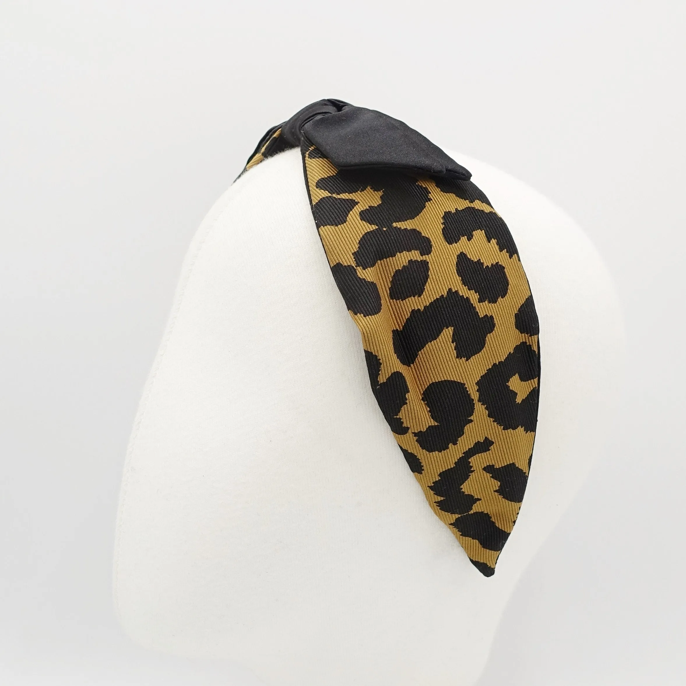 animal print grosgrain bow knot headband hair accessory for women