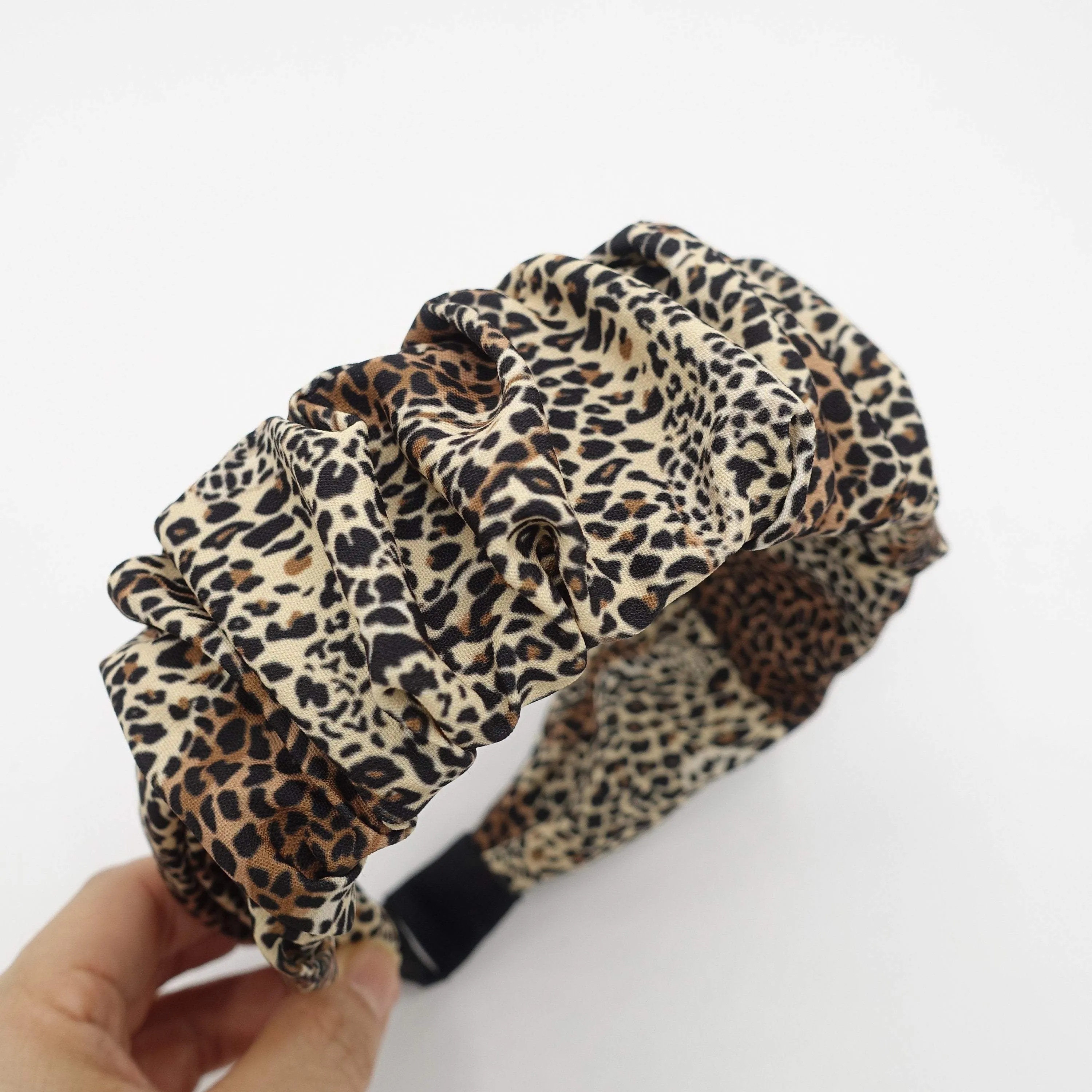 animal print headband ruched leopard hairband stylish hair accessory